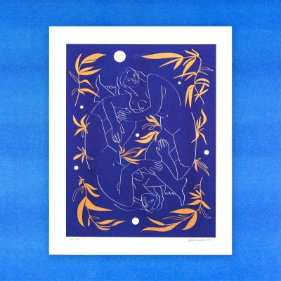 Affiche Sans Dessus dessous risographie 3 couleurs