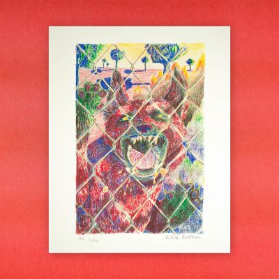 Achille Rechtman Affiche Le chien Enragé fond ris